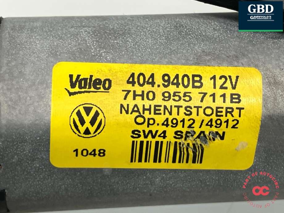 Viskermotor bakrute venstre til VW Transporter / Caravelle 2003-2009 (Fase 1) (T5) (T5) (7LA 955 711 C|7H0 955 711 B|)