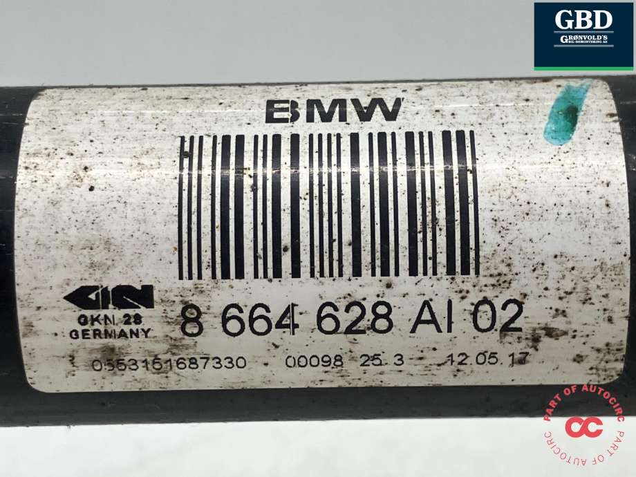 Drivaksel venstre bak, diesel/automat til BMW 5-Serie 2017-->> (G30/G31) (G30/G31) (33 20 8 664 629|8 664 628 AI 02|)