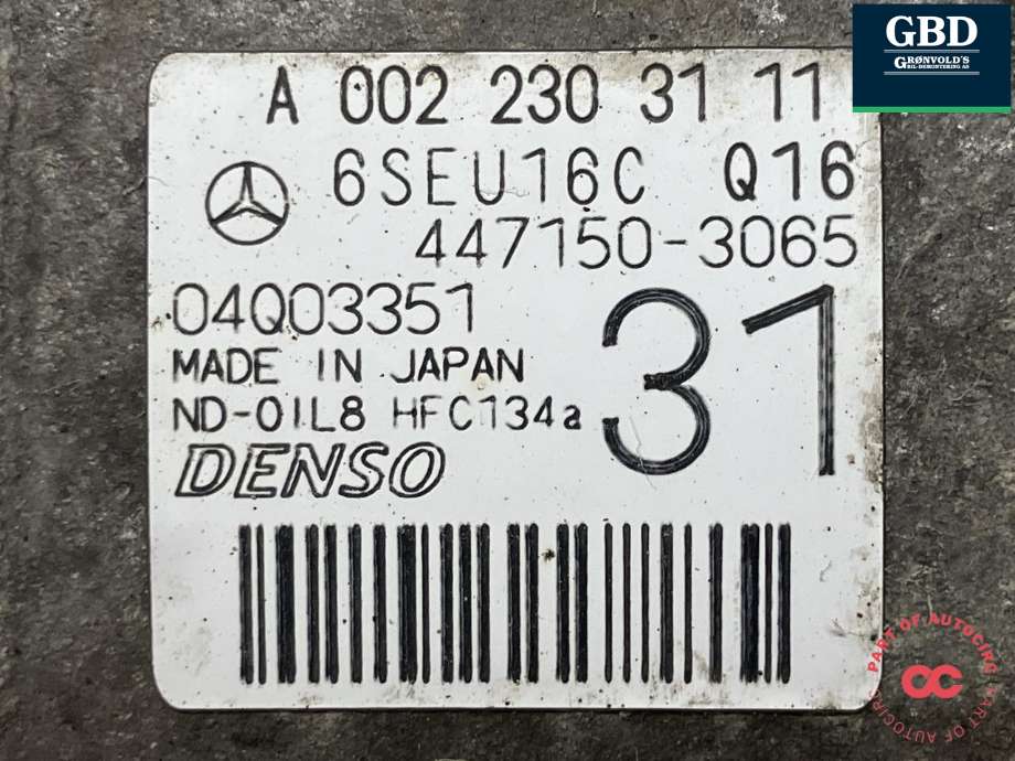 Aircondition kompressor til Mercedes C-Klasse 2011-2014 (Fase 2) (W204) (W204) (A 000 830 25 00|A 002 230 31 11|A 002 230 50 11)