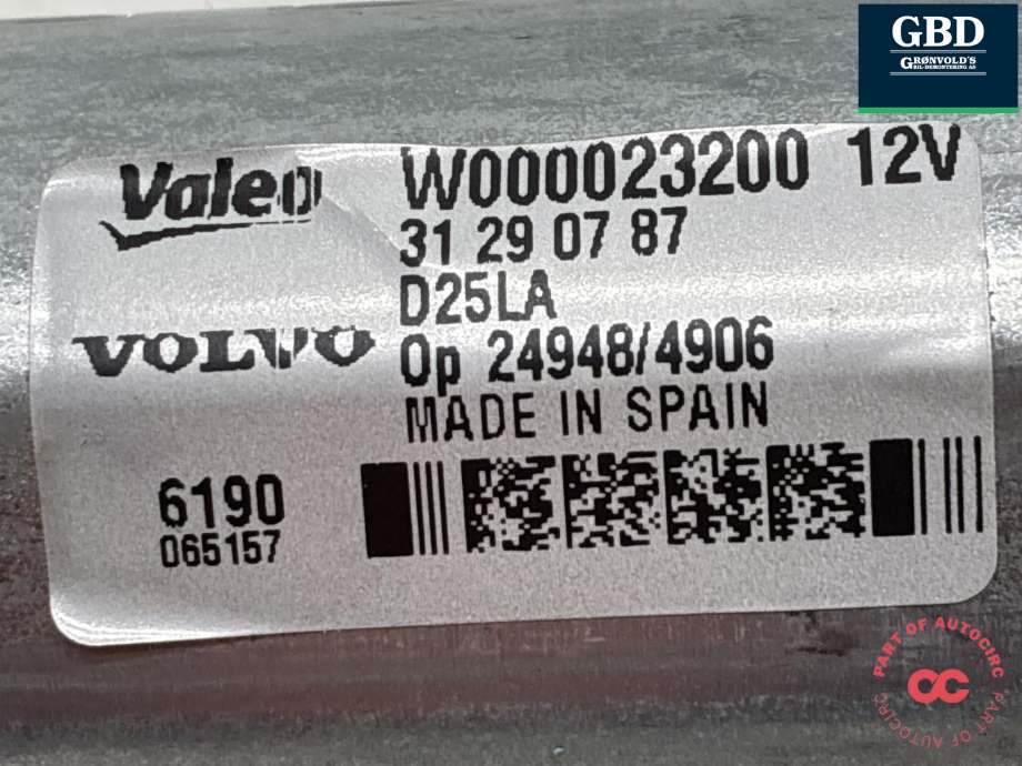 Viskermotor bakrute til Volvo V70 2007-2013 (Type III, Fase 1)  (31290787|)