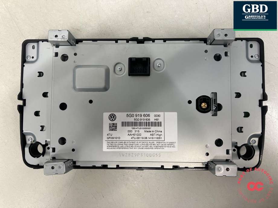 Bilstereo navigasjon skjerm til VW e-Golf 2014-2017 (Fase 1) (5G0 919 606|)