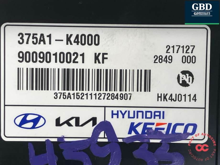 Styreenhet batteri elbil (BMS - Battery Management System) til Kia Niro 2016-2021 (375A1-K4000|9009010021 KF)