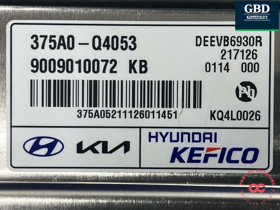 Styreenhet batteri elbil (BMS - Battery Management System) til Kia Niro 2016-2021 (375A0Q4053|375A0-Q4053|9009010072 KB)