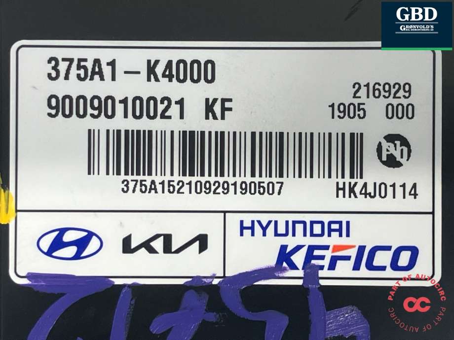 Styreenhet batteri elbil (BMS - Battery Management System) til Kia Soul 2014-2019 (Type II) (375A1-K4000|9009010021 KF)
