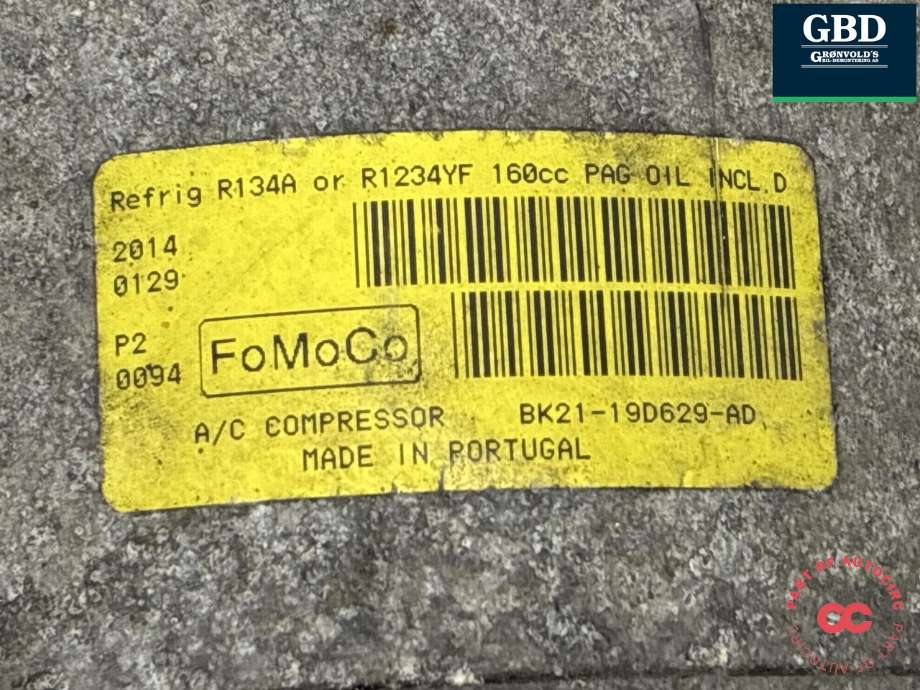 Aircondition kompressor til Ford Transit Custom 2013-2023 (Type I)  (2355740|BK21-19D629-AG|BK21-19D629-AD)