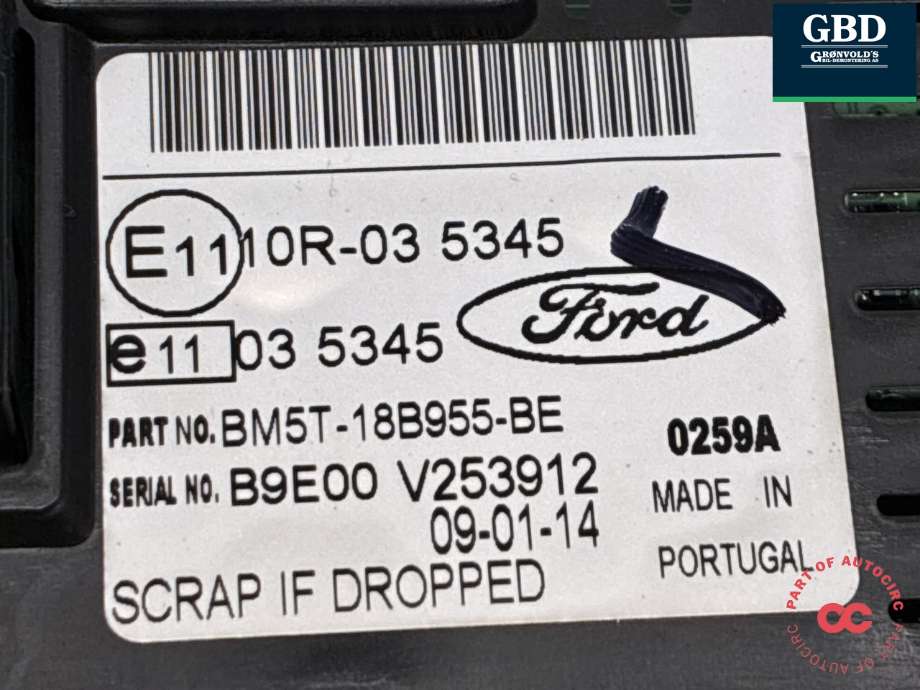 Bilstereo navigasjon skjerm til Ford Transit Custom 2013-2023 (Type I)  (2014481|EM5T-18B955-BD|A12623421)