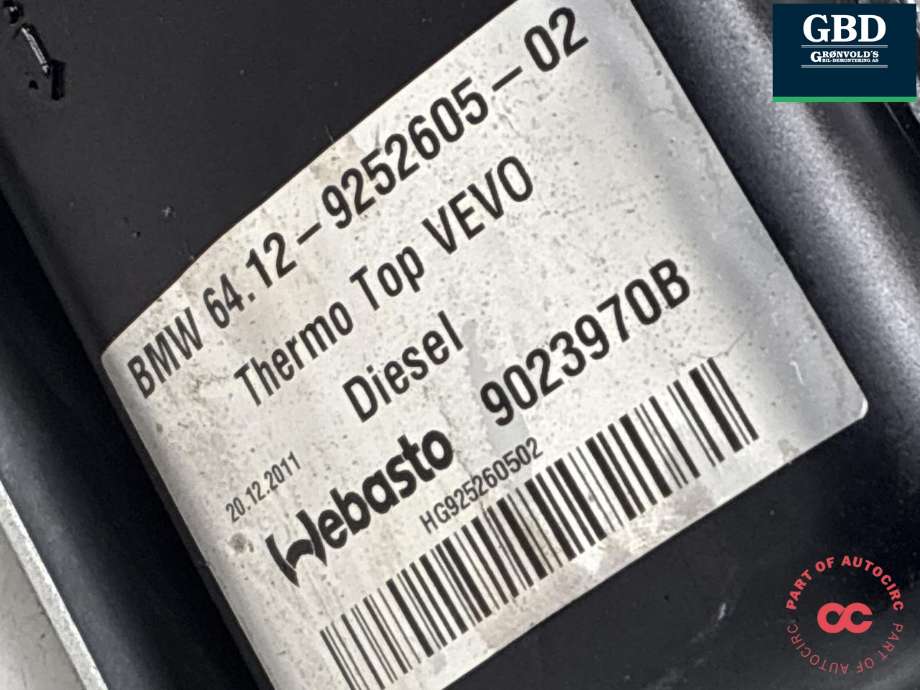 Dieselvarmer til BMW X5 2007-2013 (E70) (E70) (64 12 9 257 005|)