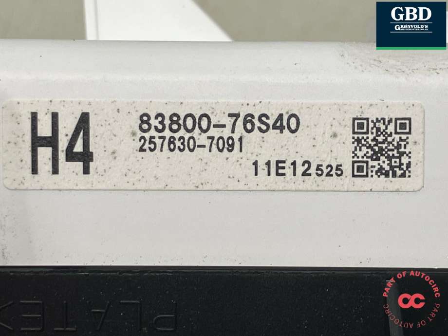 Instrumentpanel til Lexus UX 2018-->>  (8380076S40|83800-76S40|257630-7091)