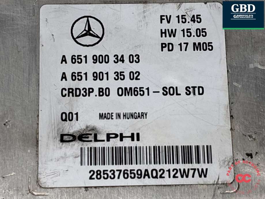 Styreenhet motor til Mercedes Sprinter 2013-2018 (Fase 2) (906) (906) (A 651 900 34 03|)