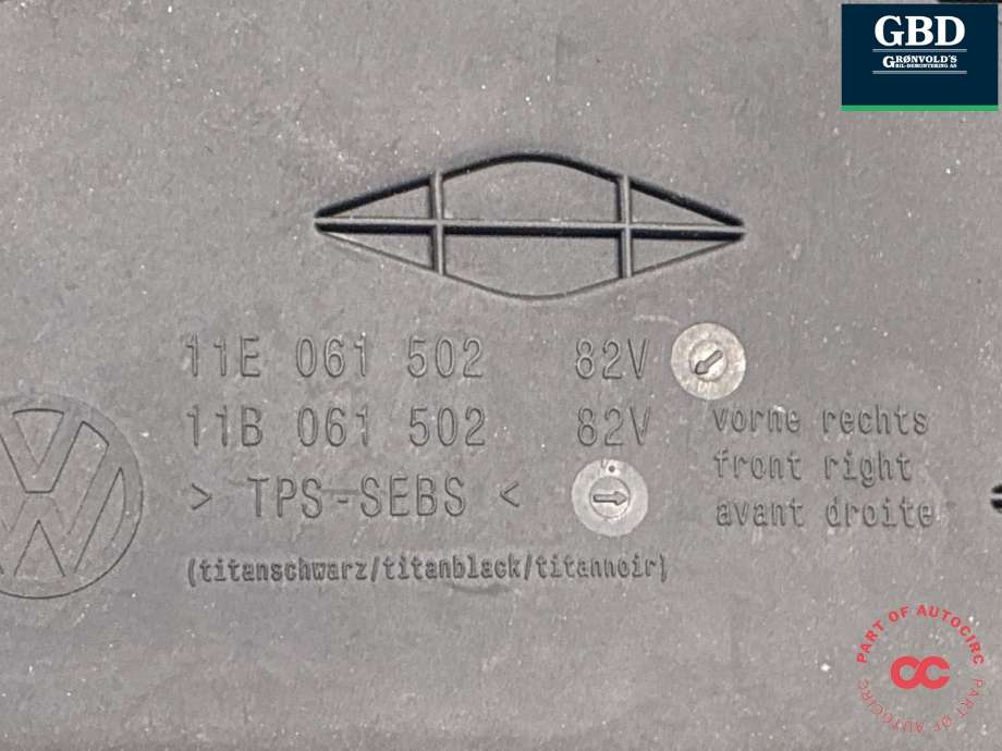 Gulvmatte sett til VW ID.4 2020-->>  (11B 061 502    82V|11A 061 502|  11E 061 502|11B 061 502)