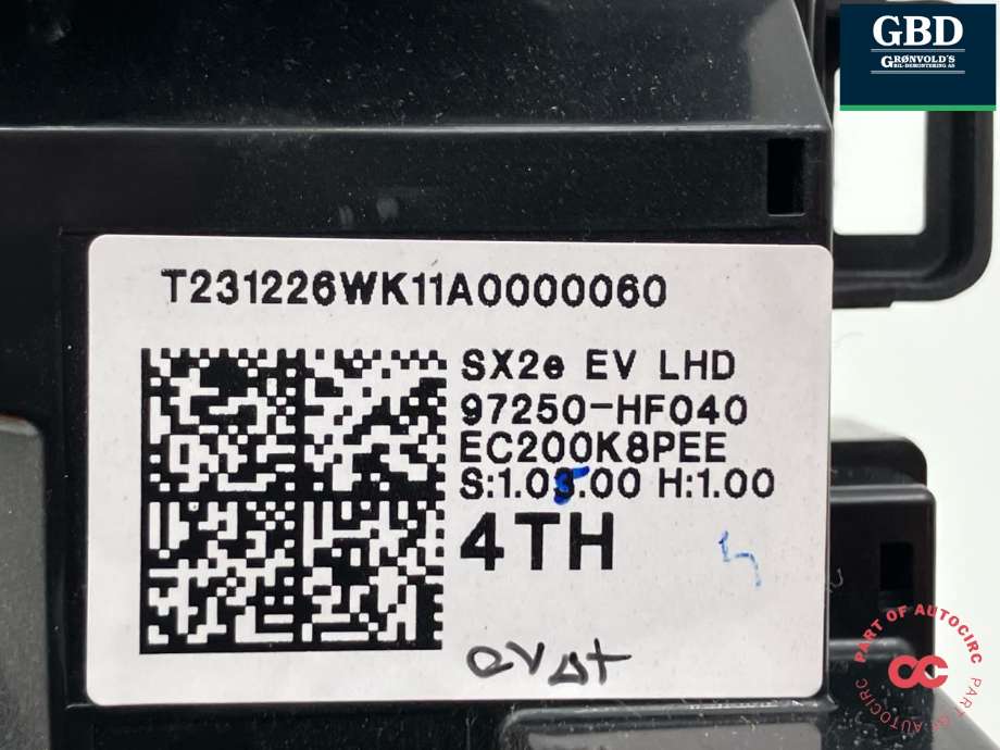 Varmeapparat betjening til Hyundai Kona 2024-->> (Type II)  (97250-HF040|)