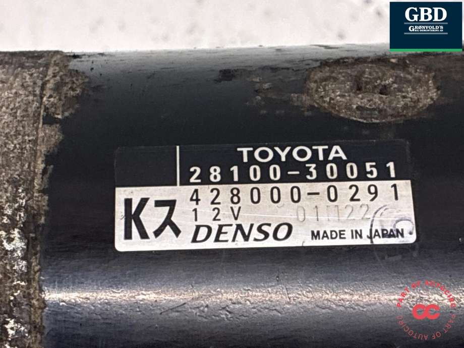 Starter diesel til Toyota Hiace 2007-2012 (Fase 3)  (DENSO|2810030060|28100-30051|428000-0291)