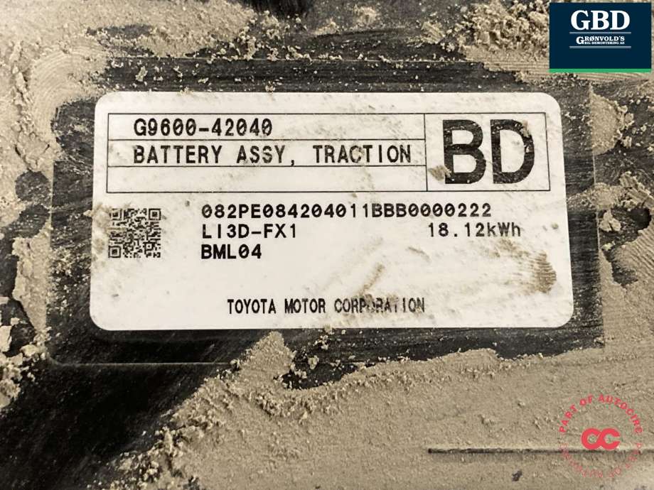 Batteripakke hybrid til Toyota RAV4 2019-->> (Type V)  (TOYOTA|G951042030|G9600-42040|LI3D-FX1)
