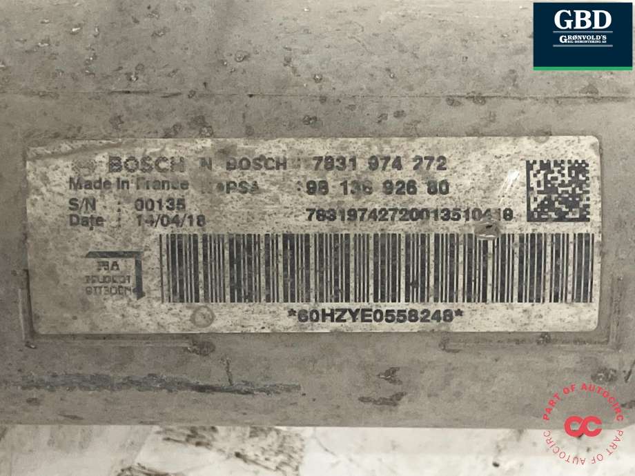 Tannstang til Peugeot Expert 2016-->> (Type III) (BOSCH|98 136 926 80|16 636 670 80|7831 974 272)