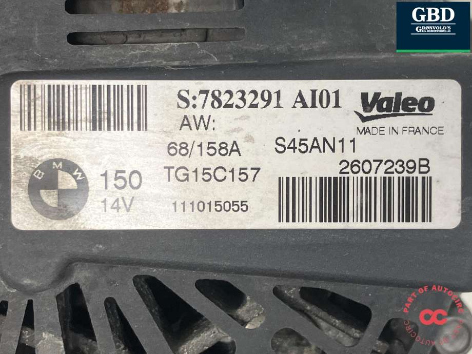 Dynamo diesel til Mini Countryman 2010-2016 (R60) (R60) (VALEO|12 31 7 823 292|7823291|TG15C157| 2607239B)