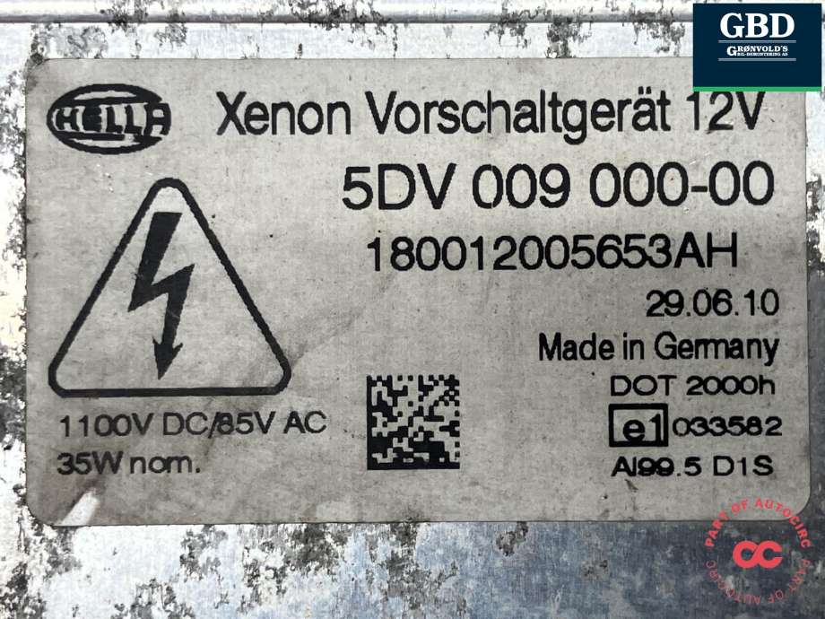 Styreenhet xenon/ballast til Ford S-Max 2010-2015 (Type I, Fase 2) (HELLA|1376950|6M21-12K072-AA|5DV 009 000-00)