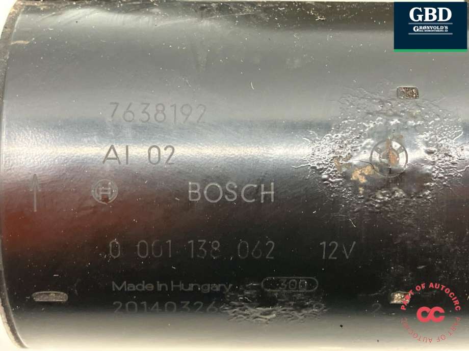 Starter til BMW 1-Serie 2011-2015 (Fase 1) (F20/F21) (F20/F21) (BOSCH|12 41 7 638 192|0 001 138 062)