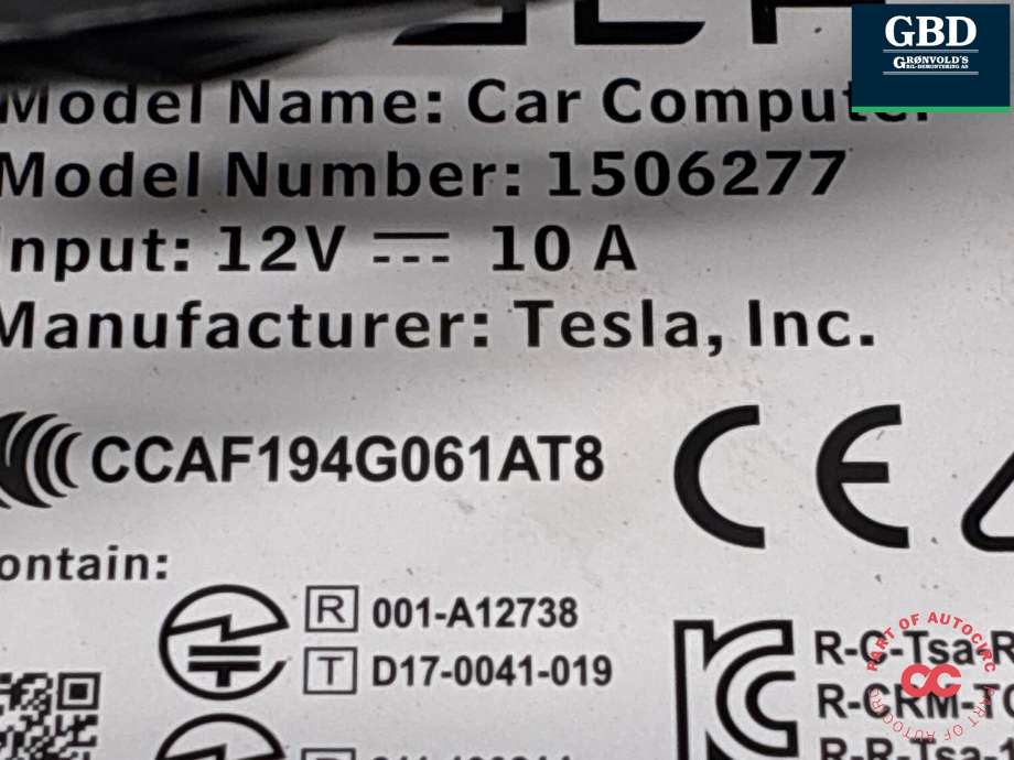 Styreenhet autopilot til Tesla Model 3 2018-2023 (Fase 1)  (1566786-S1-E|1566786-S1-C|1506277)