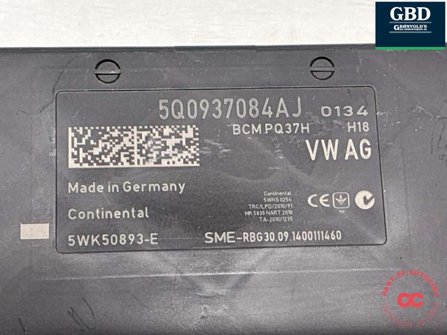 Styreenhet comfort (BCM) til VW Golf VII 2012-2017 (Fase 1) (5Q0 937 084 AJ Z00|5Q0937084AJ|)