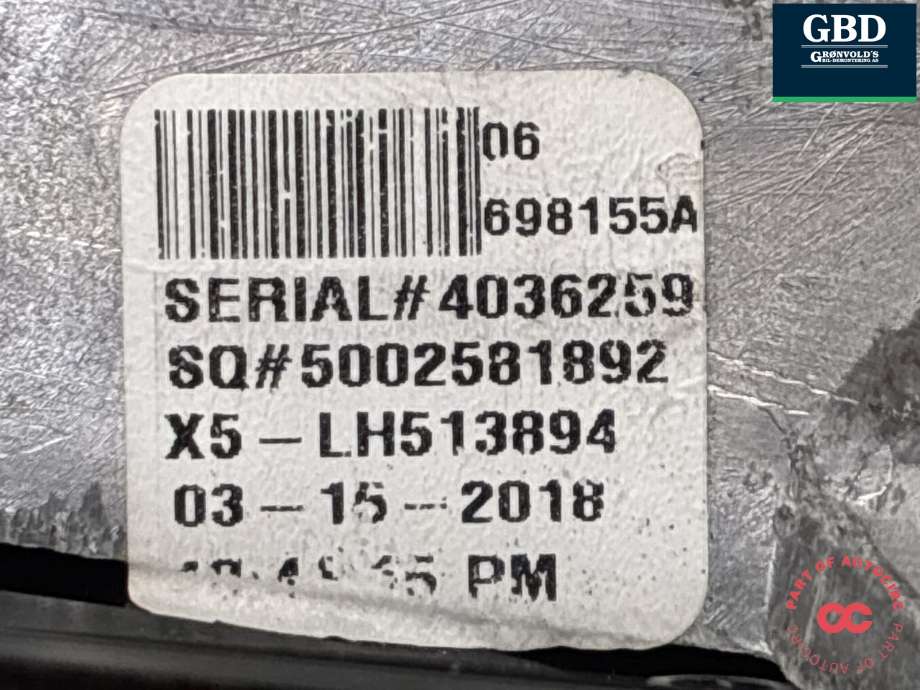 Speil venstre til BMW X5 2013-2018 (F15) (F15) (51 16 7 364 021|)