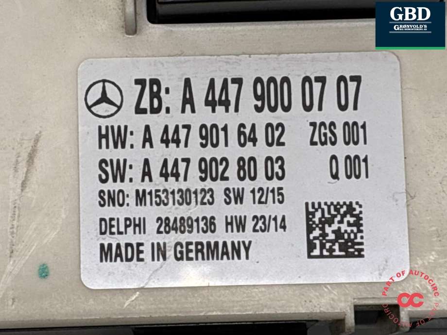 Styreenhet (SAM - Signal Acquisition Module) til Mercedes Vito 2014-->> (W447) (W447) (A 447 900 99 08|A 447 900 07 07|)