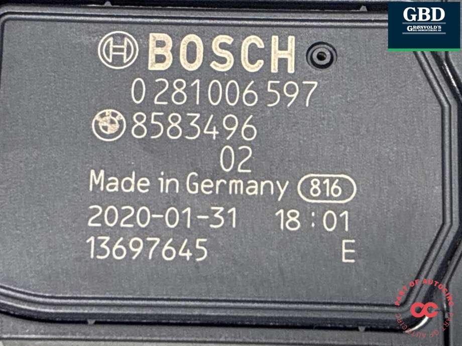 Luftmengde/luftmassemåler til BMW 3-Serie 2018-->> (G20) (G20) (13 62 8 583 496|0 281006 597|8583496)