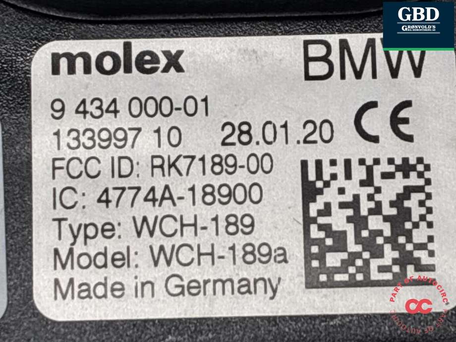 Styreenhet diverse til BMW 3-Serie 2018-->> (G20) (G20) (84 10 5 B5F F97|84 10 5 A7F 847|9 434 000-01)