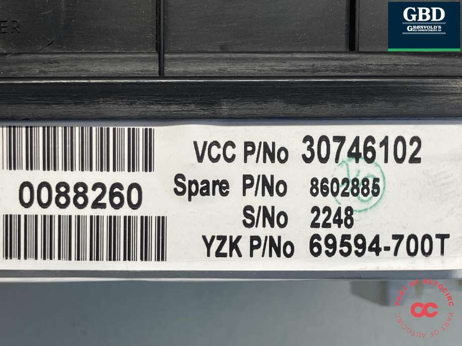 Instrumentpanel til Volvo XC70 2005-2007 (Type I, Fase 2) (36050527|)
