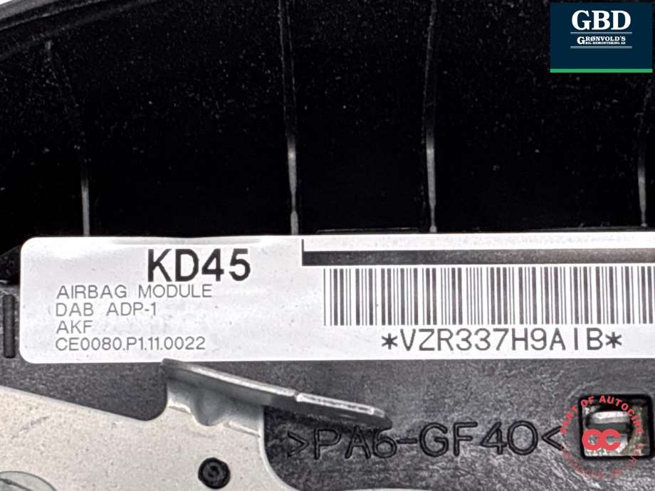 Airbag rattpute til Mazda CX-5 2012-2017 (Type I) (KD4557K00B02|KD45|)
