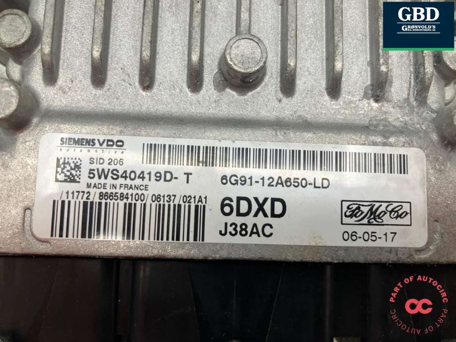 Styreenhet motor til Ford S-Max 2006-2010 (Type I, Fase 1) (1709081|6U71-12A650-LB|6G91-12A650-LD)