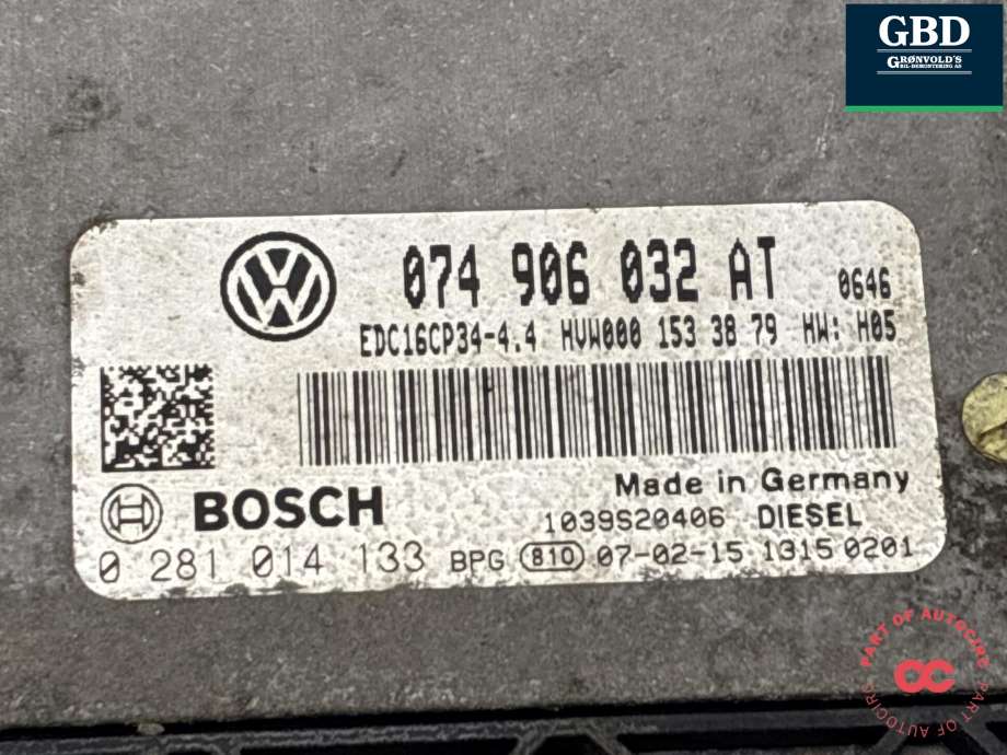 Styreenhet motor til VW Crafter 2006-2011 (Type I, Fase 1)  (074 906 032 AT|074 906 032|)