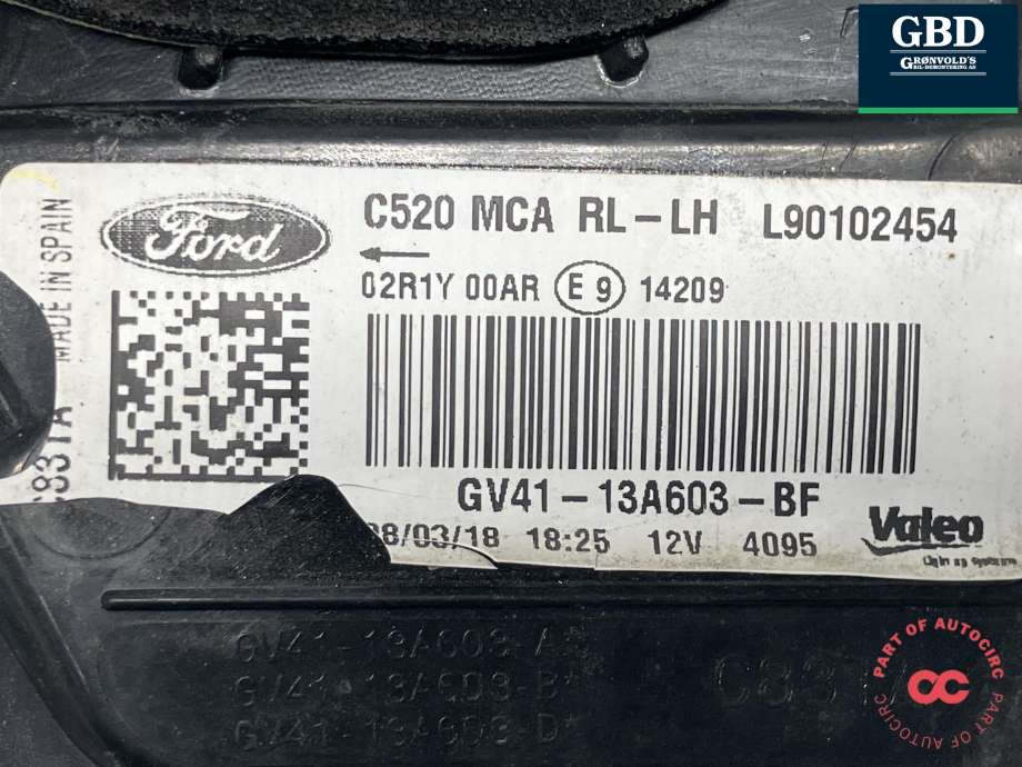 Baklykt venstre indre til Ford Kuga 2013-2019 (VALEO|2290288|GV41-13A603-BF|L90102454)