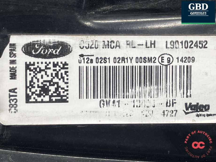 Baklykt venstre ytre til Ford Kuga 2013-2019  (VALEO|2318149|GV41-13405-BJ|L90102452)