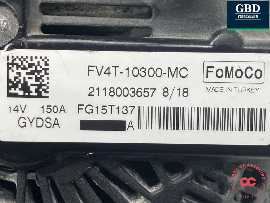Dynamo diesel til Ford Kuga 2013-2019  (FOMOCO|1871356|FV4T-10300-MC|FG15T137)