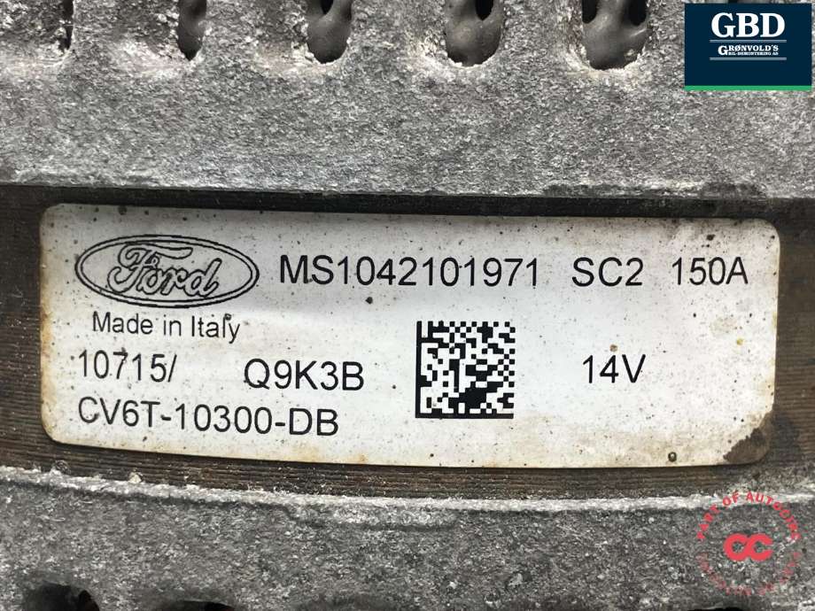 Dynamo til Ford Focus 2014-2018 (Type III, Fase 2) (2415010|CV6T-10300-DB|Q9K3B)