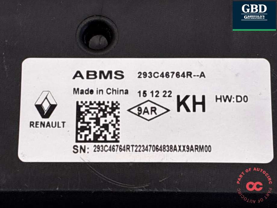 Styreenhet batteri til Nissan Ariya 2022-->> (293C46764R|293C46764R-A|)