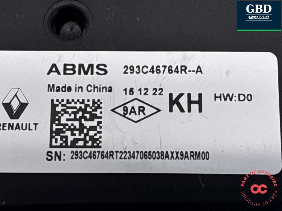 Styreenhet batteri til Nissan Ariya 2022-->> (293C46764R|293C46764R-A|)