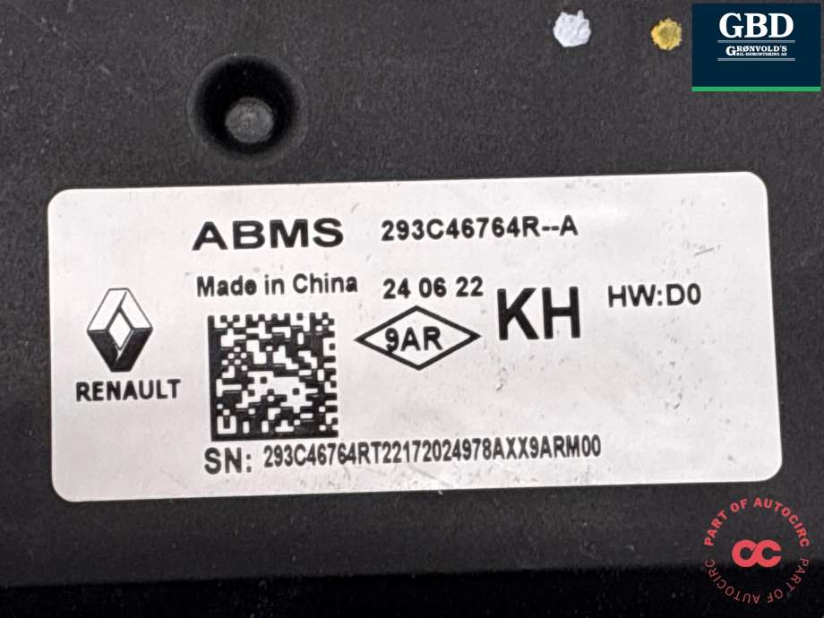 Styreenhet batteri til Nissan Ariya 2022-->>  (293C46764R|293C4676R-A|)