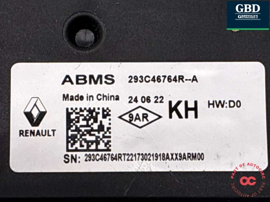 Styreenhet batteri til Nissan Ariya 2022-->>  (293C46764R|293C4676R-A|)