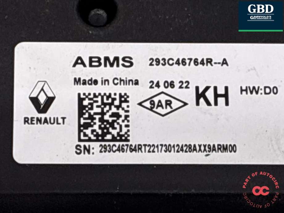 Styreenhet batteri til Nissan Ariya 2022-->>  (293C46764R|293C4676R-A|)