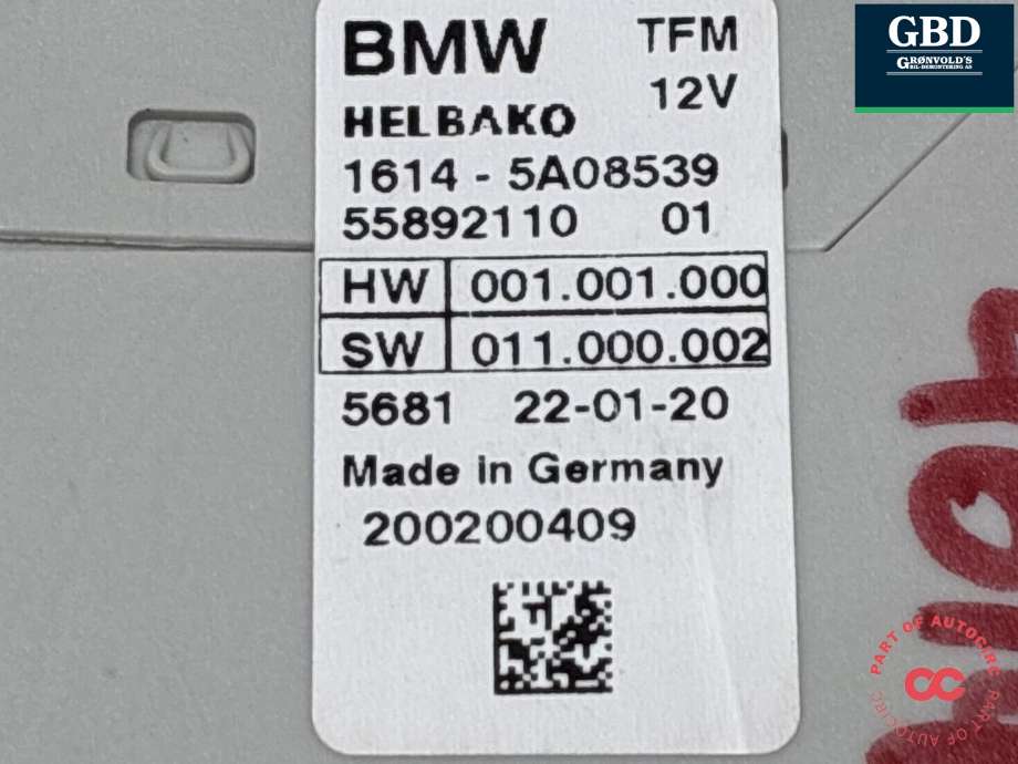 Styreenhet drivstoffpumpe til BMW 3-Serie 2018-->> (G20) (G20) (16 14 5 A08 539|1614-5A08539|55892110)