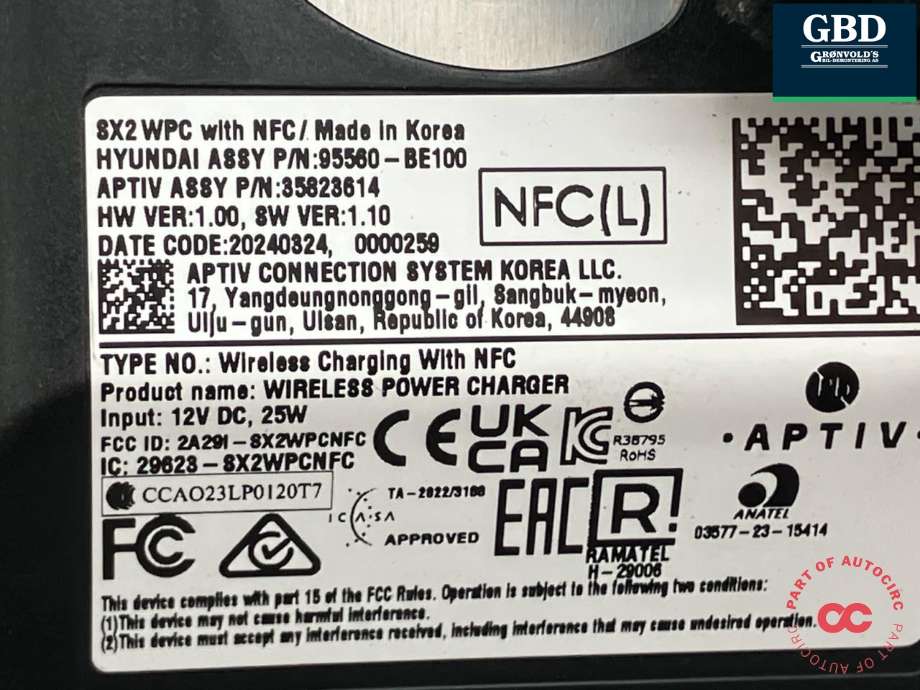 Bryter diverse til Hyundai Kona 2024-->> (Type II) (95560-BE100|95560-BE100 | 84684HF000|)