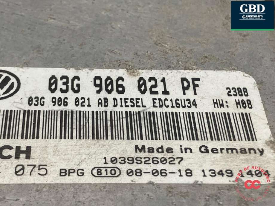 Styreenhet motor til VW Caddy 2004-2010 (Type III, Fase 1)  (03G 906 021 PF|)