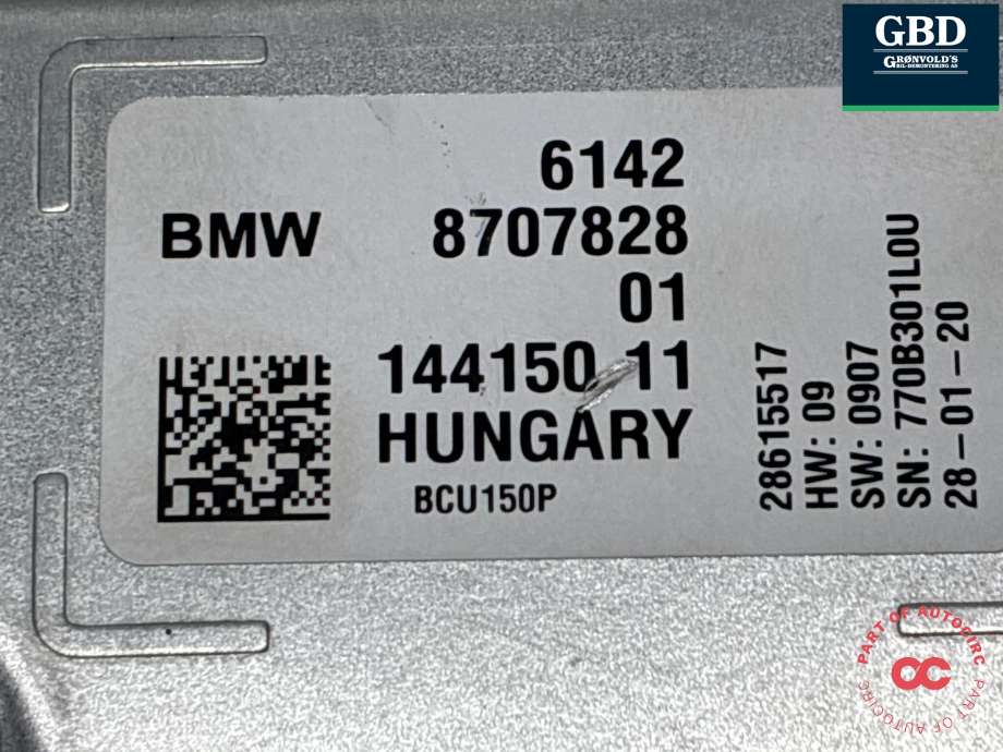 Styreenhet batteri hybrid (BMS - Battery Management System) til BMW 3-Serie 2018-->> (G20) (G20) (61 42 8 707 828|8707828|6142 8707828)