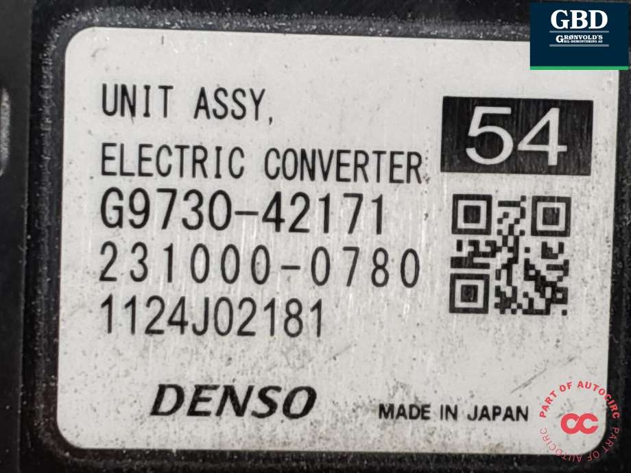DCDC converter elbil til Toyota bZ4X 2022-->>  (G97A042171|)