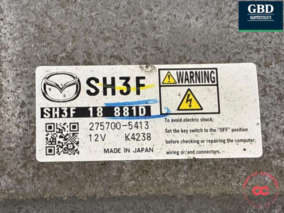 Styreenhet motor til Mazda CX-5 2012-2017 (Type I) (SH3F18881D|SH3F 18 881D|)