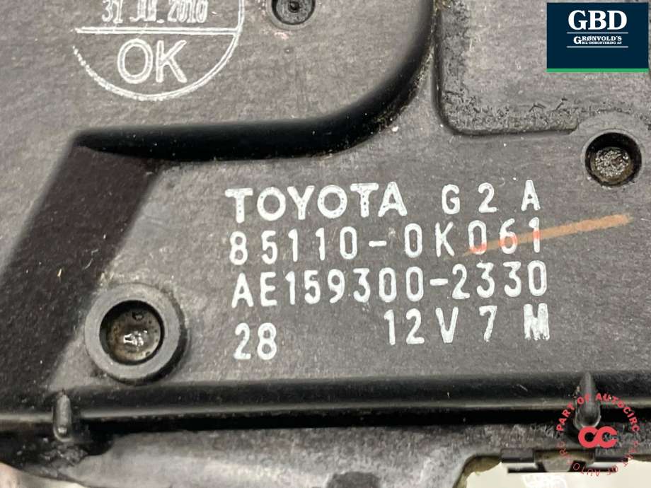Viskermotor frontrute til Toyota Hilux 2006-2011  (851100K061|85110-0K061|)