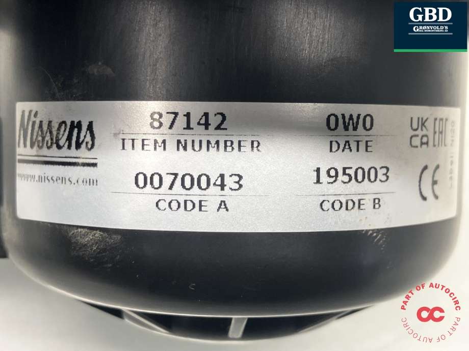 Varmeapparat motor til Mitsubishi Outlander 2010-2012 (Type II, Fase 2)  (NISSENS|7802A017|87142|0070043)