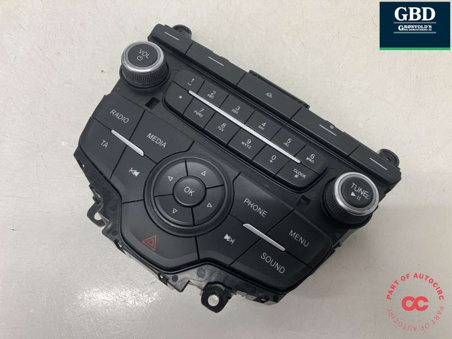Bilstereo betjeningspanel til Ford Focus 2014-2018 (Type III, Fase 2) (1924167|F1ET-18K811-BD|F1ET-18K811-BC)