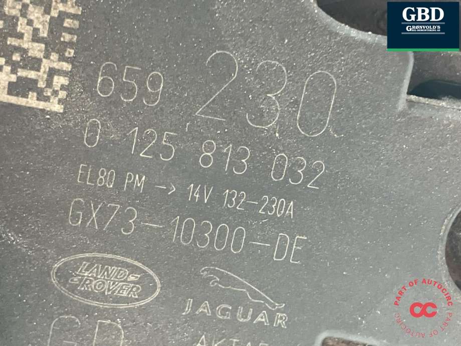 Dynamo diesel til Jaguar F-PACE 2016-->> (X761) (X761) (T2H34202|GX7310300DF|T2H18581| GX7310300DE)